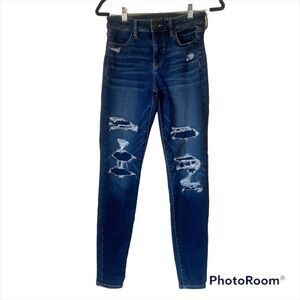 American Eagle Distressed Next Level Stretch High Rise Jeggings
